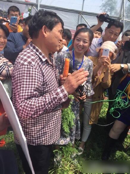 大衣哥朱之文蹲菜地 吃着萝卜唱着歌(图)_滚