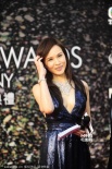 女主持杨峥优雅亮相红毯 低胸长裙尽显高挑身材