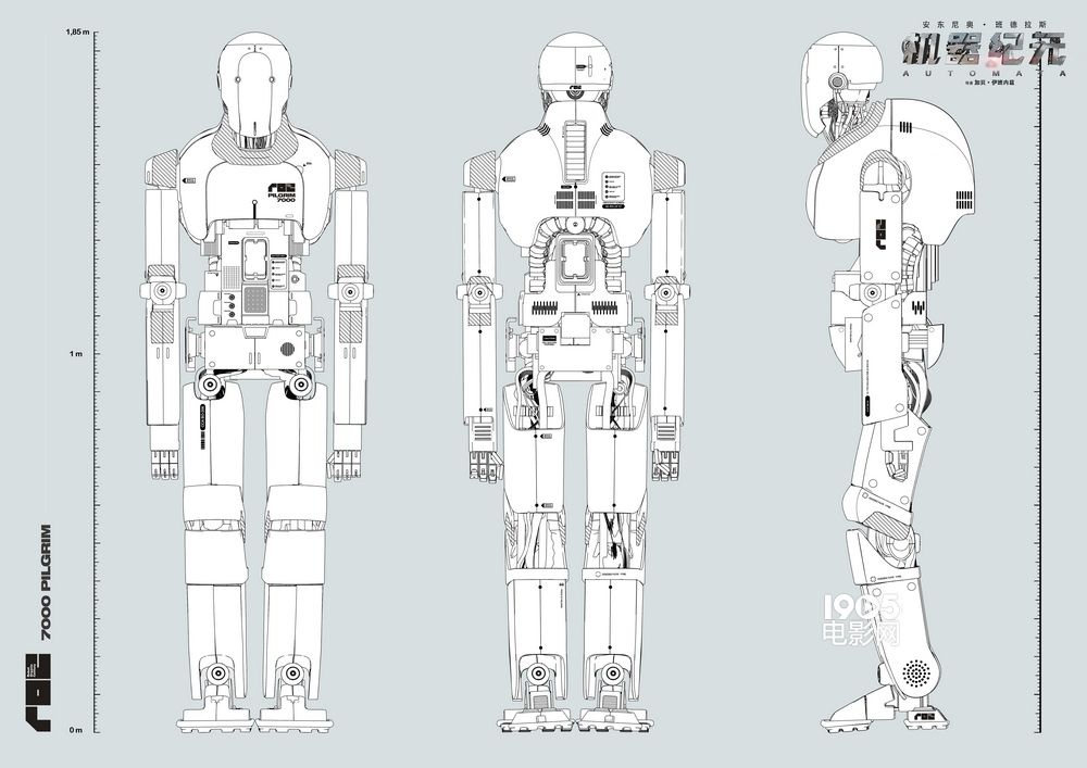 影片中设计了多款机器人;在近日片方曝光的机器人设计手稿图中,每一款