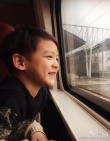 叶一茜晒儿子坐高铁近照 网友：长相似混血儿