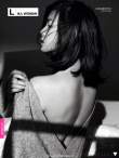 陈妍希拍黑白色系写真尺度大开 美背香肩秀性感