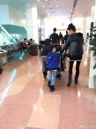 张柏芝带儿子游日本 母子三人逛商场背影有爱