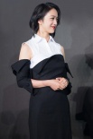 汤唯抱病出席影展 黑白礼服长裙尽显优雅大气