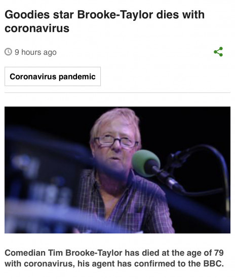 英国演员蒂姆·布鲁克-泰勒因新冠去世 享年79岁