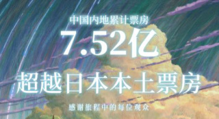7.52亿！《铃芽之旅》中国内地票房超日本本土