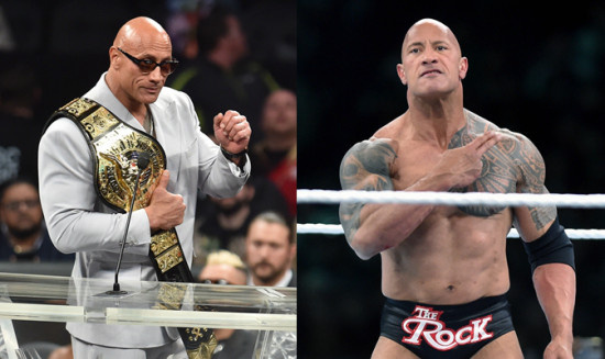 为新片热身?巨石强森参加摔跤赛 WWE名人堂就职