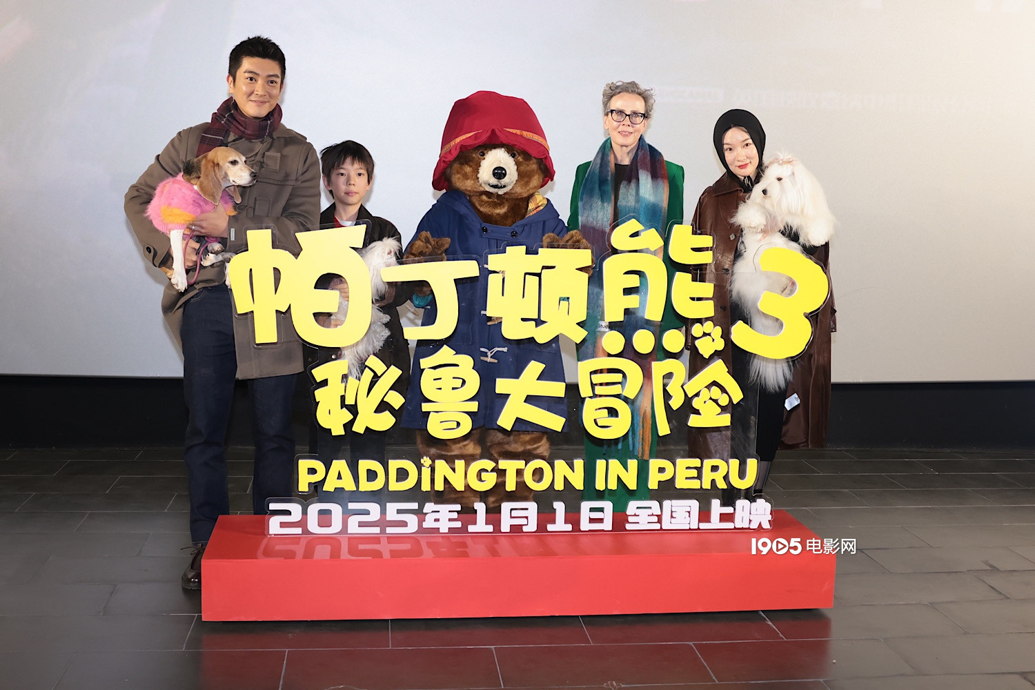 《帕丁顿熊3》在京首映 杜江带家人和小狗看电影