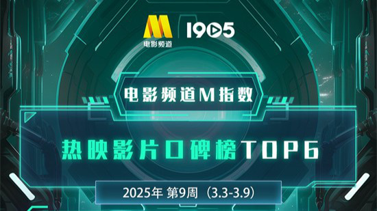 电影频道M指数2025年第9周热映影片口碑榜发布