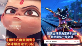 《哪吒之魔童闹海》全球票房破150亿 冲击全球票房榜第五